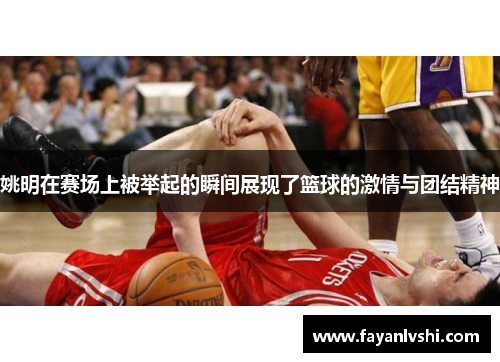 姚明在赛场上被举起的瞬间展现了篮球的激情与团结精神